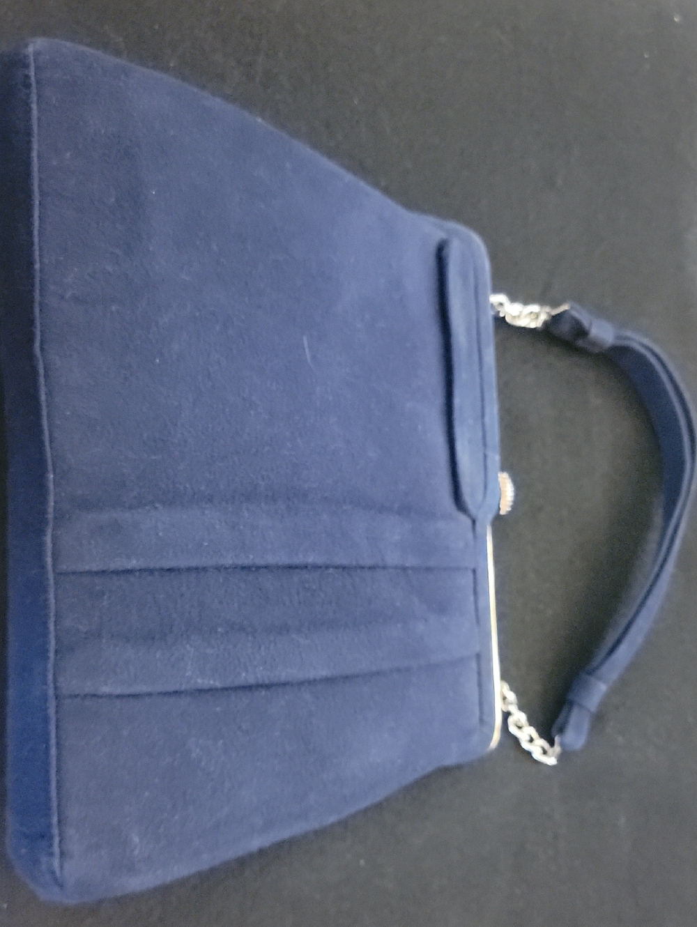 Vintage GARAY Classic Navy Suede Purse